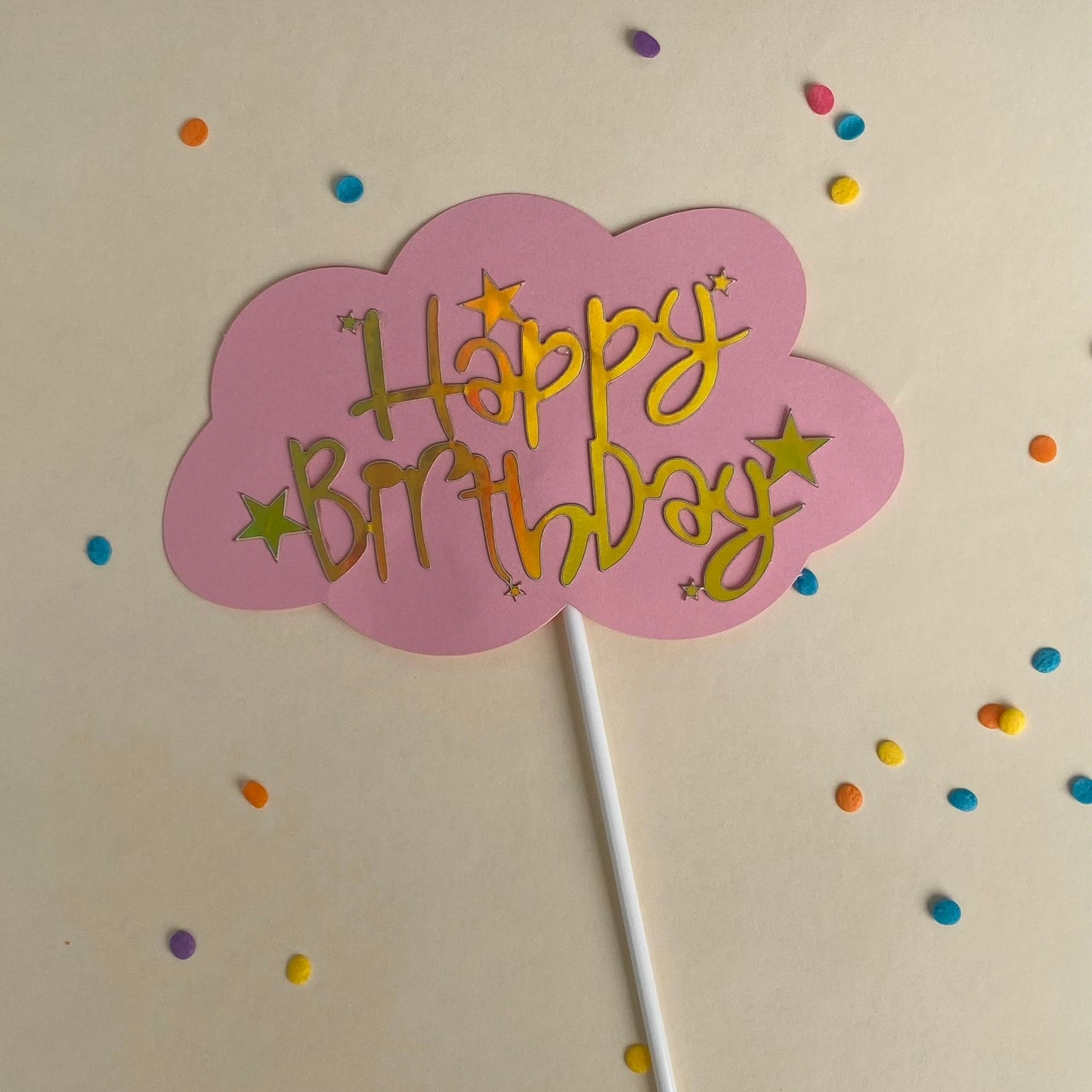 Pink Happy Birthday Topper