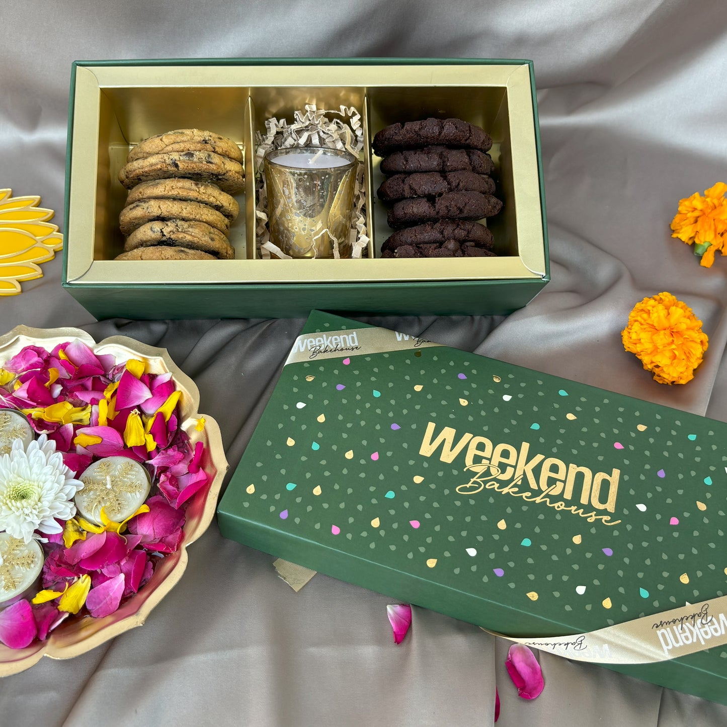 Luxury Cookie Box with Golden Candle