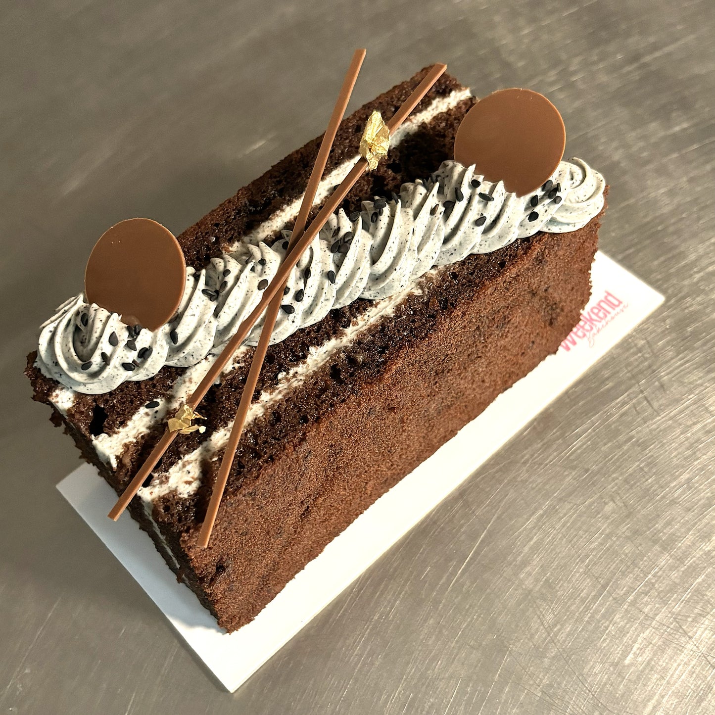 Black Sesame and Chocolate Cake